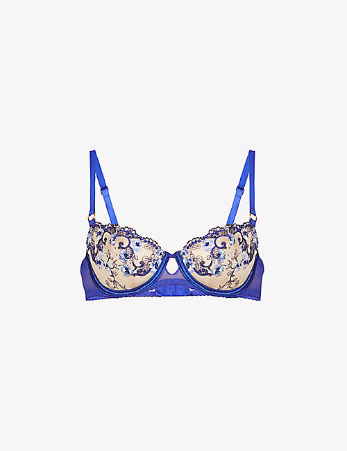 AUBADE: Idylle à Giverny floral-embroidered half-cup stretch-woven bra