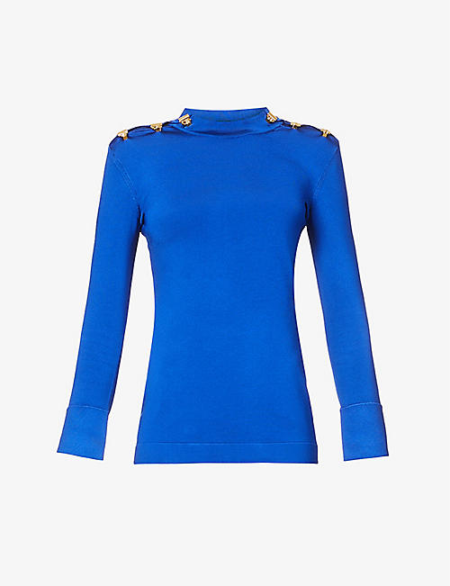 SAINT LAURENT: Long-sleeved stretch-woven top