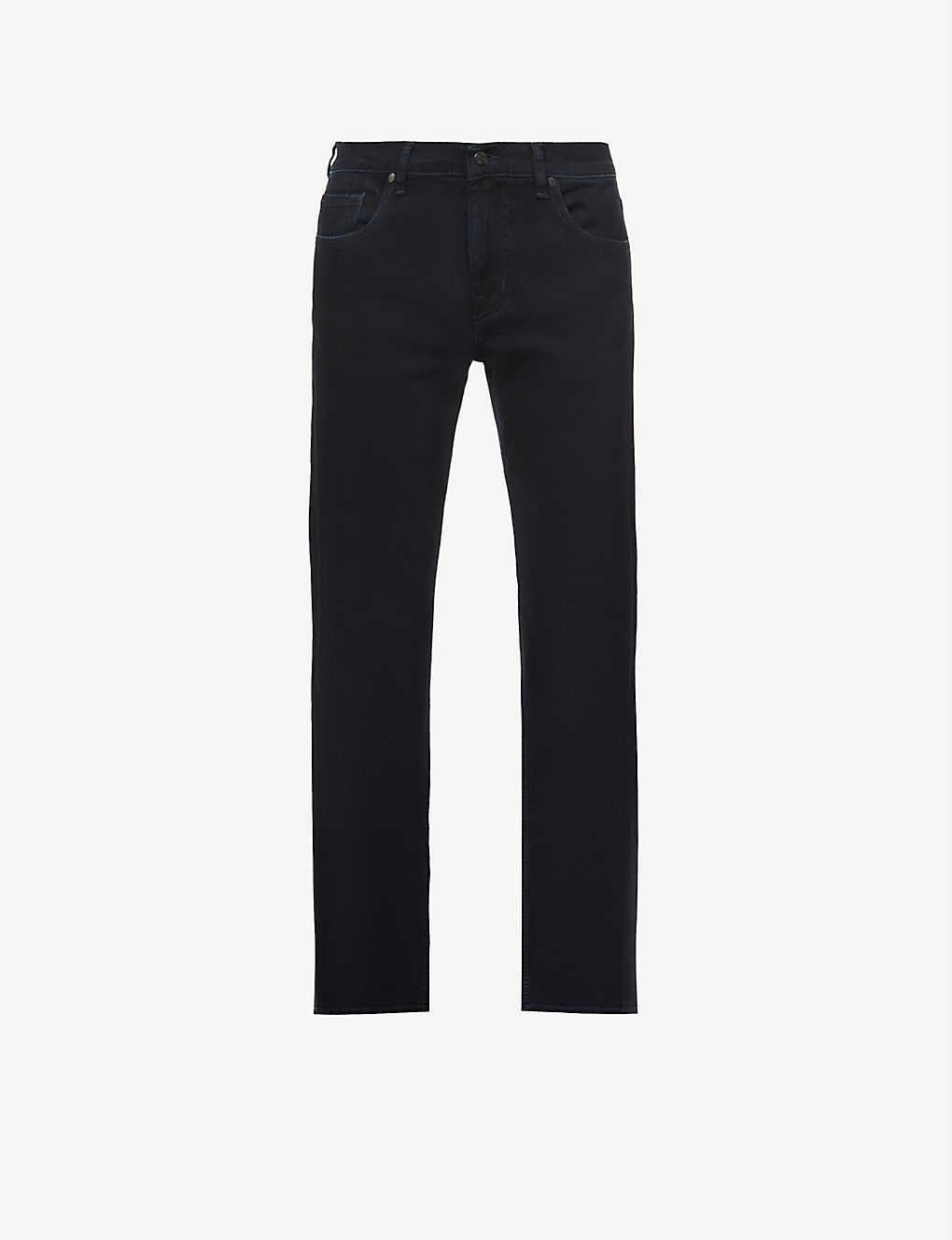 7 For All Mankind Standard Luxe Performance Regular-fit Straight Stretch-denim Jeans In Dark Blue