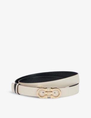 FERRAGAMO Reversible saffiano leather belt Selfridges