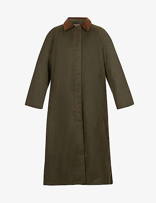 TOTEME: Corduroy-collar long cotton coat