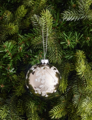 SELFRIDGES EDIT: Glitter-embellished glass Christmas decoration 8cm