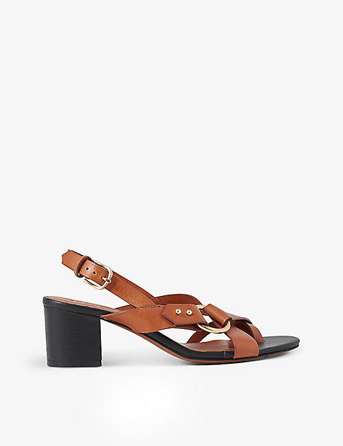 SOEUR: Florentine gold-tone leather heeled sandals