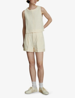Soeur Womens Creme Pampa Sleeveless Cotton Top In Creme