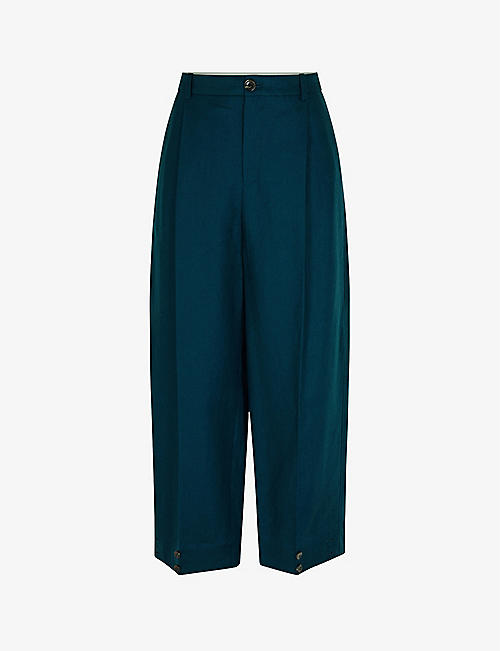 SOEUR: Felix tapered high-rise linen trousers