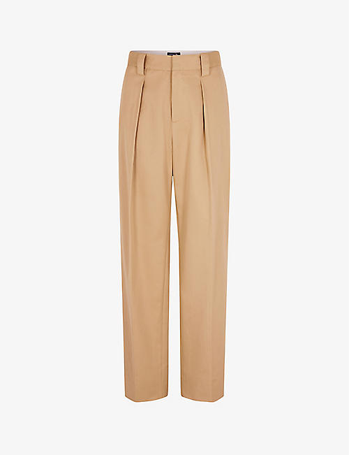SOEUR: Parker straight-leg high-rise cotton trousers