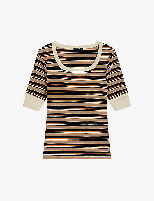 SOEUR: Paquita striped cotton-jersey T-shirt