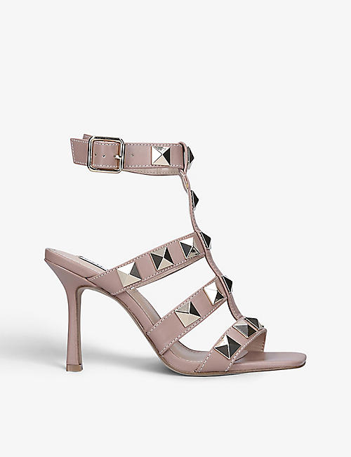 STEVE MADDEN: Capri stud-embellished faux-leather heeled sandals