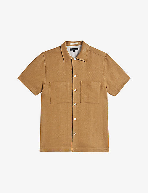 TED BAKER: Caaley textured regular-fit woven shirt