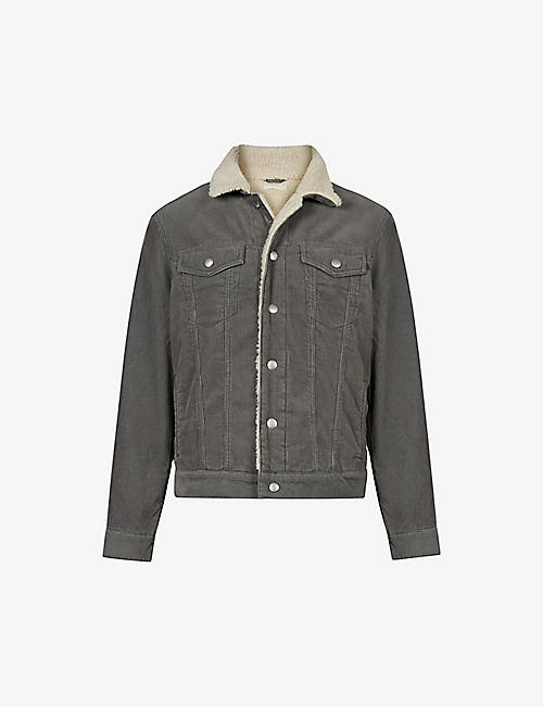 ALLSAINTS: Bate faux shearling-lined corduroy recycled cotton-blend jacket