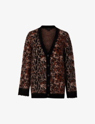 ALLSAINTS Leopard Star printed knitted cardigan Selfridges