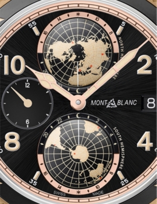 Shop Montblanc Mens Black 119909 1858 Geosphere Limited Edition Bronze Watch