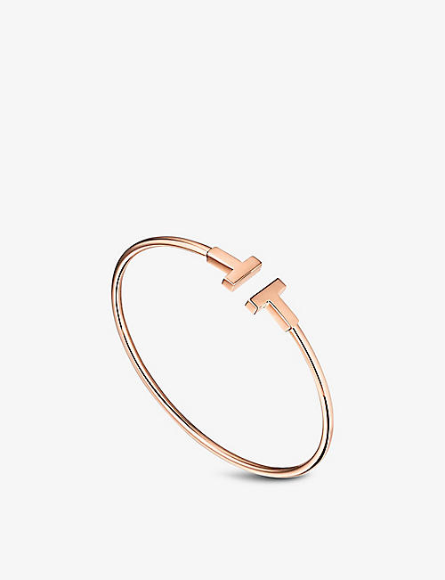 TIFFANY & CO: T Wire 18ct rose-gold bracelet