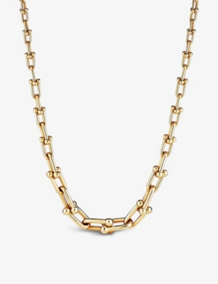 Tiffany & Co Womens Gold Tiffany Hardwear Graduated Link 18ct Gold Necklace