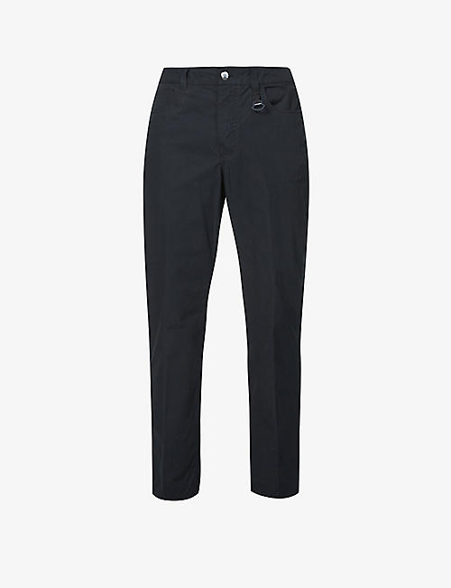 MONCLER: Straight-leg mid-rise cotton-blend trousers
