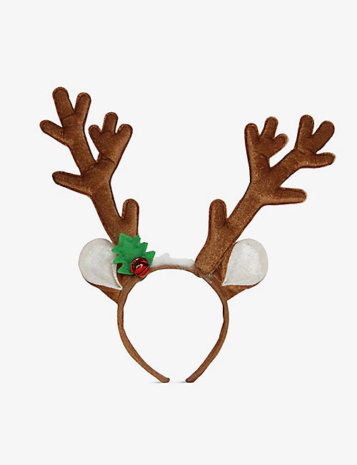 CHRISTMAS: Antler-shape reindeer fabric hairband 35cm