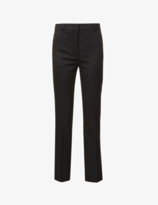 Selfridges & Co Women Clothing Pants Stretch Pants Renna pinstripe tapered mid-rise stretch-wool trousers 