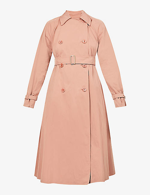 MAX MARA: Efedra double-breasted belted woven trench coat