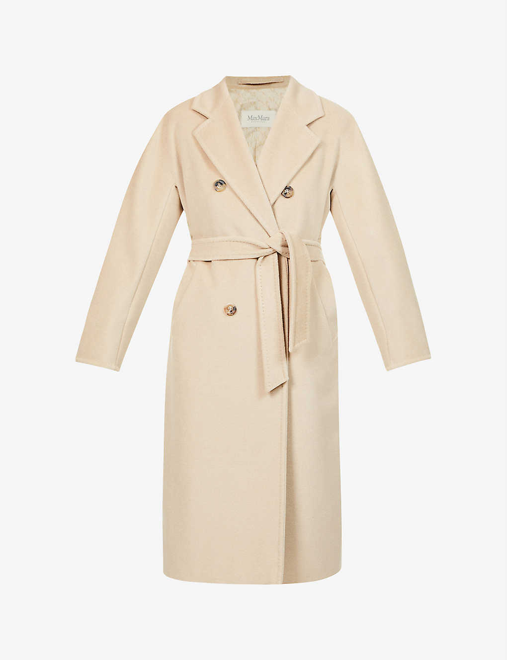 Max Mara Madame Double-breasted Regular-fit Wool-blend Coat In Cream