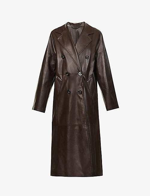 MAX MARA: Ussuri longline leather coat