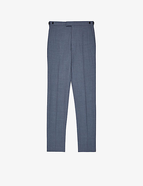 REISS: Bold regular-fit straight-leg wool suit trousers