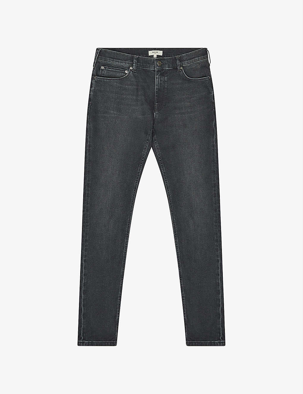 Reiss Mens Grey Robin Slim-fit Stretch-denim Jeans
