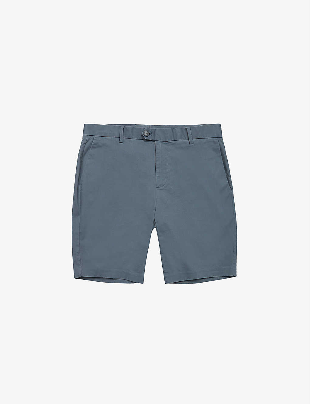 Reiss Wicket Buttoned-pocket Stretch-cotton Chino Shorts In Airforce Blue