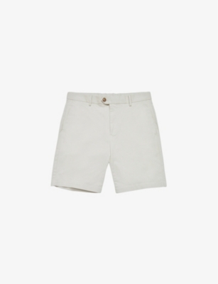 REISS REISS MEN'S CHALK WICKET BUTTONED-POCKET STRETCH-COTTON CHINO SHORTS,55802490