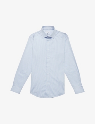 Reiss Bengal Stripe Slim-fit Cotton Shirt In Blue Stripe