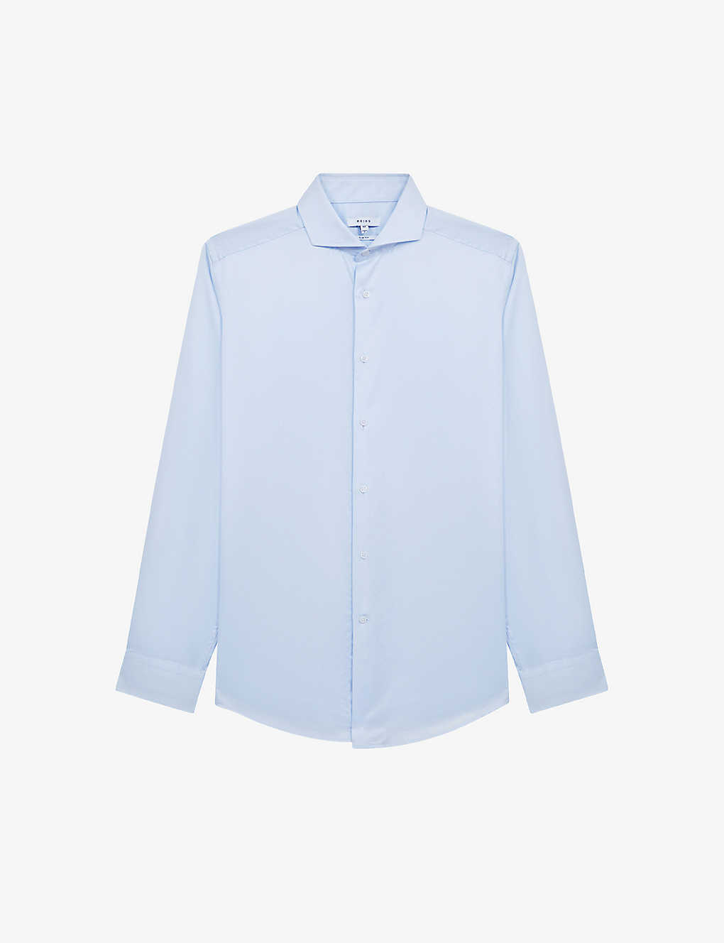 Reiss Mens Soft Blue Storm Slim-fit Cotton-twill Shirt