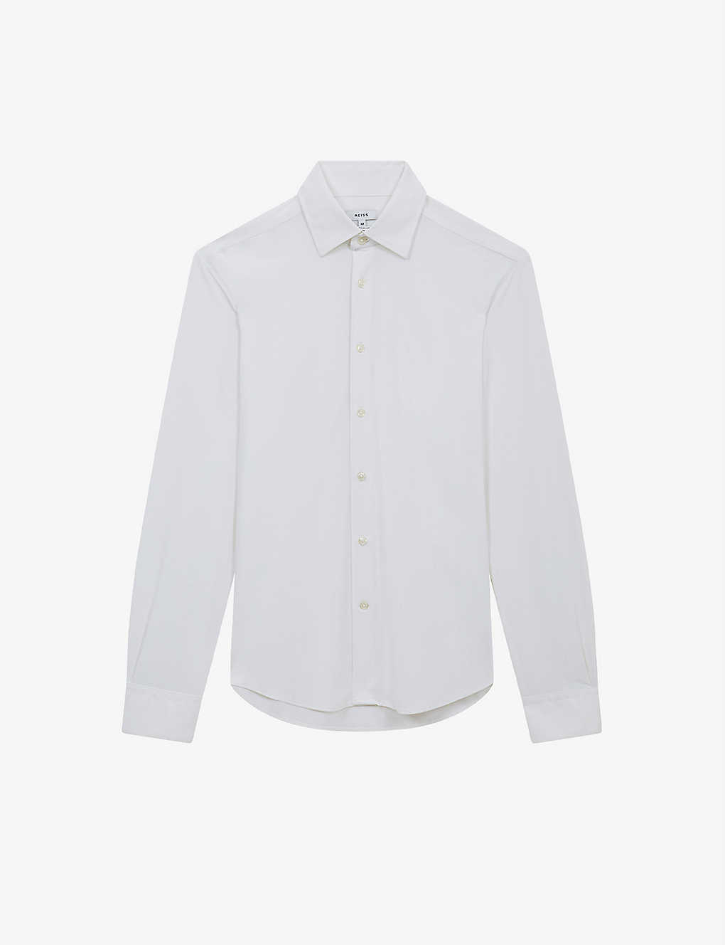 Reiss Mens White Storm Slim-fit Cotton-twill Shirt