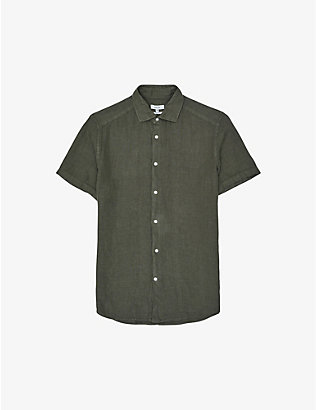 REISS: Holiday slim-fit linen shirt