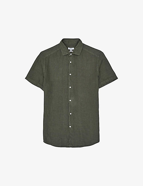 REISS: Holiday slim-fit linen shirt