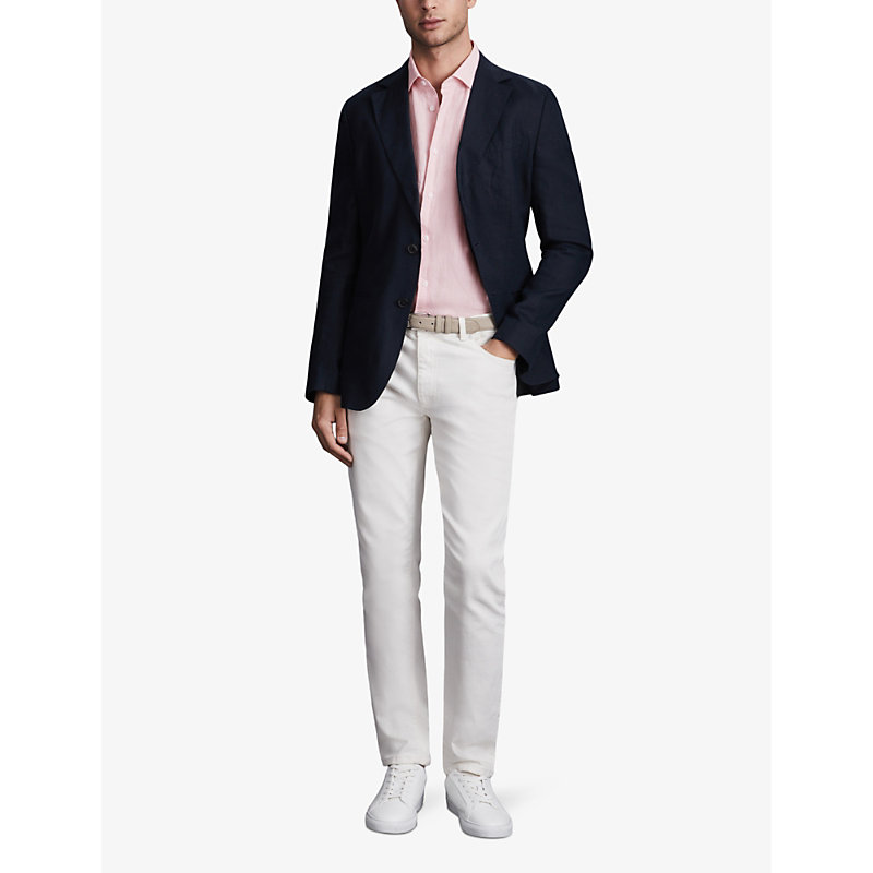 Shop Reiss Mens Flamingo Holiday Slim-fit Linen Shirt