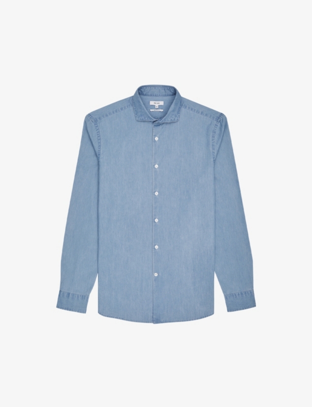 Draper regular-fit cotton-chambray shirt