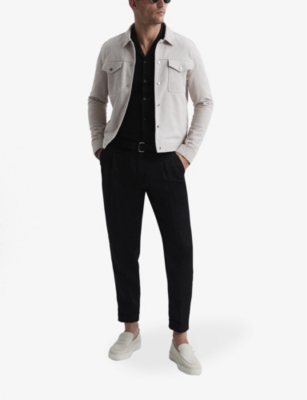 Shop Reiss Caspa Regular-fit Cotton Shirt In Black