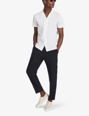 Shop Reiss Men's White Caspa Regular-fit Cotton Shirt