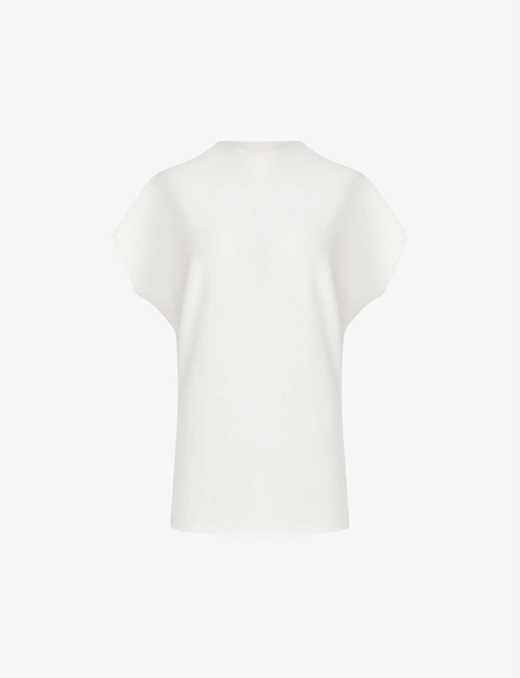 Reiss Womens Cream Poppy High-neck Jersey T-shirt