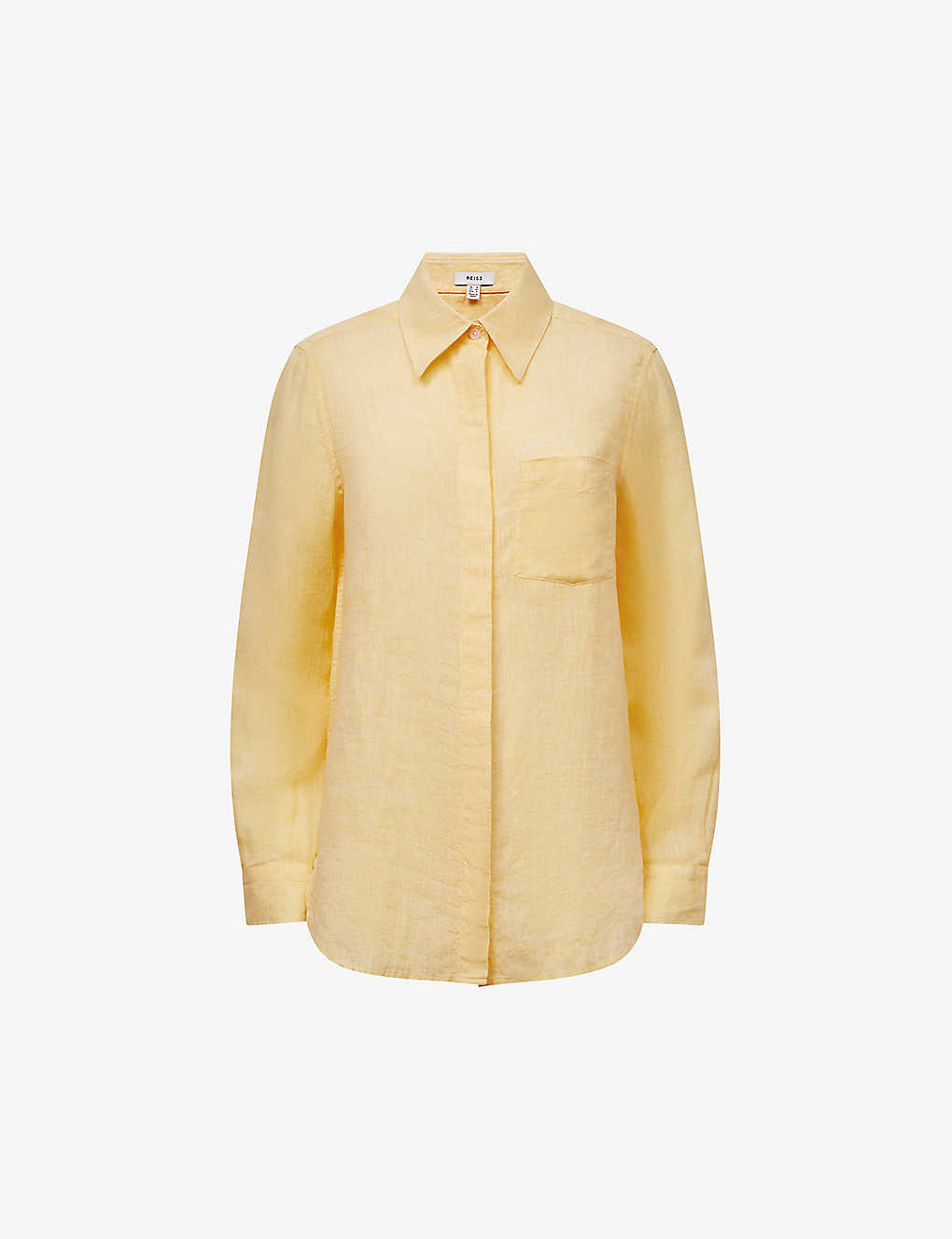 Reiss Campbell Linen Shirt In Lemon