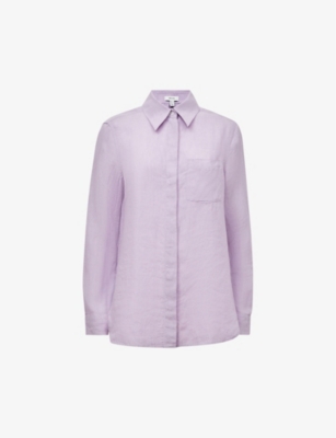 Reiss Campbell Linen Shirt, Blue