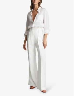 Reiss Womens White Campbell Linen Shirt In White