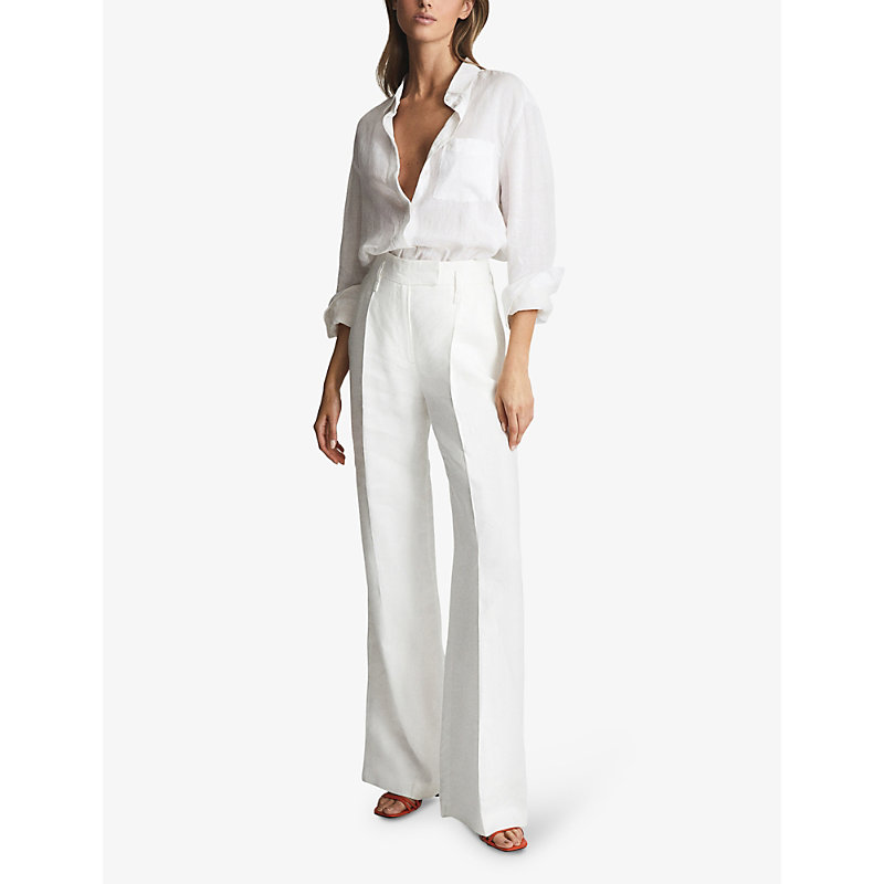 Shop Reiss Women's White Campbell Linen Shirt
