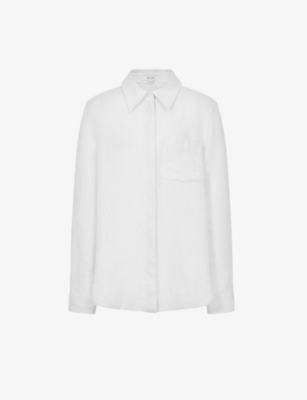 Reiss Womens White Campbell Linen Shirt