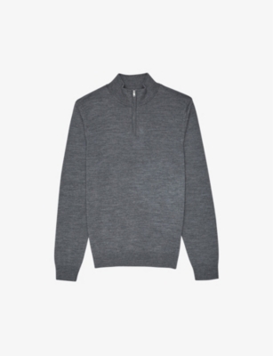 REISS - Blackhall zip-neck merino-wool jumper | Selfridges.com