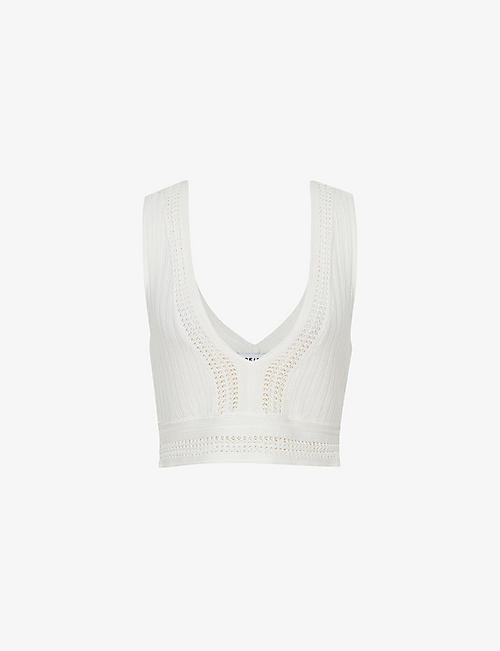 REISS: Kit cropped crocheted top
