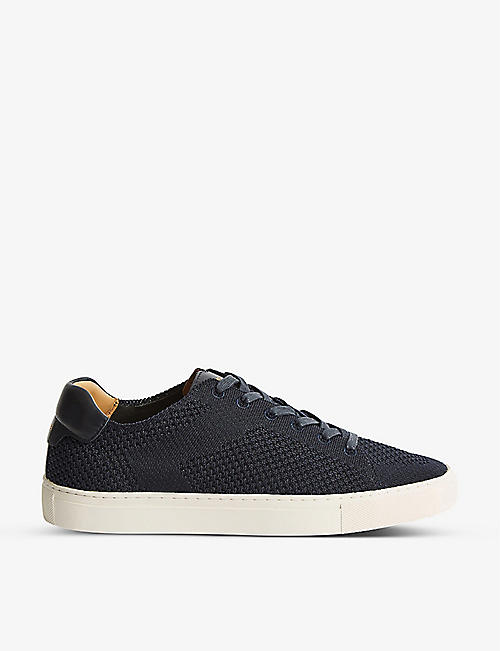REISS: Brackley logo-applique knitted low-top trainers