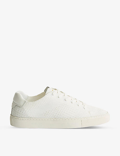 REISS: Brackley logo-applique knitted low-top trainers