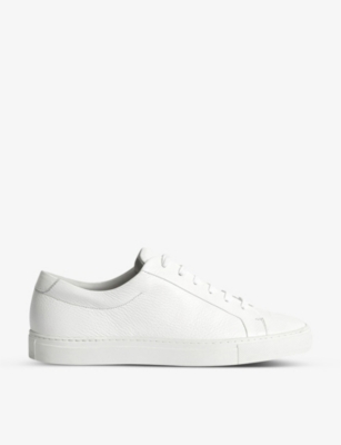 REISS: Luca grained leather low-top trainers