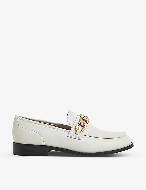 REISS: Berwick chain-detail leather loafers