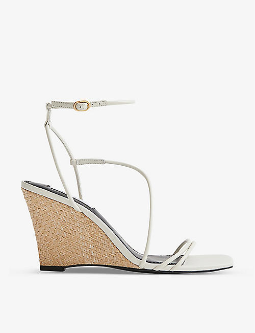 REISS: Kali strappy leather wedge sandals